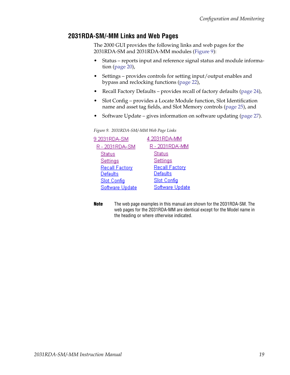 2031rda-sm/-mm links and web pages | Grass Valley 2031RDA-MM User Manual | Page 19 / 38