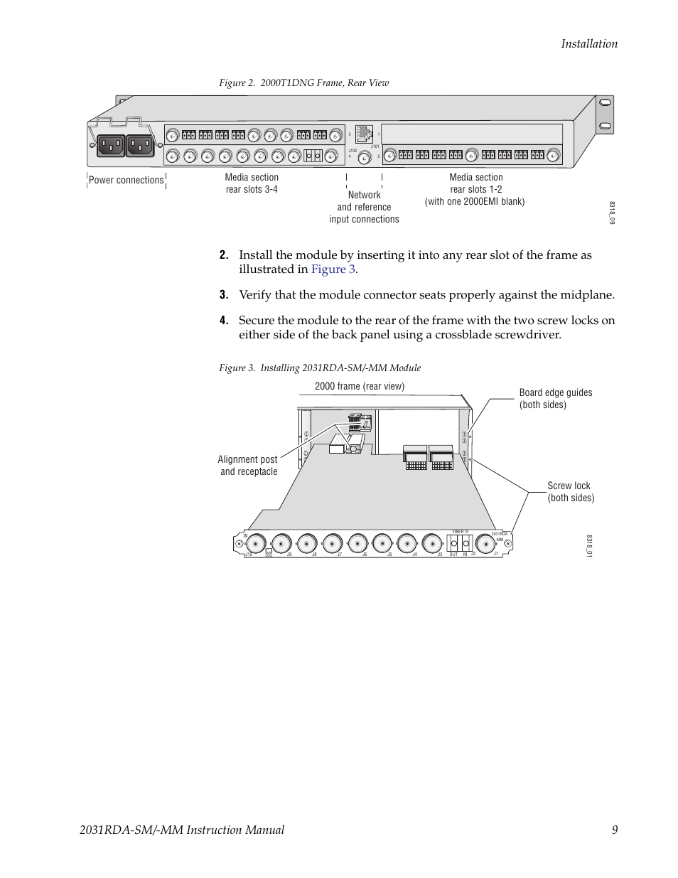 2000t1dng frame | Grass Valley 2031RDA-MM User Manual | Page 9 / 38