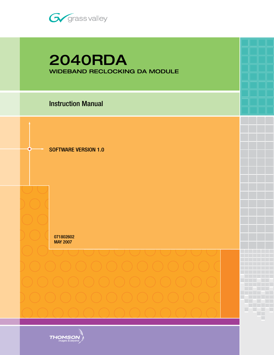 Grass Valley 2040RDA User Manual | 24 pages
