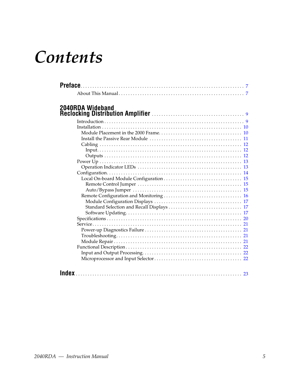 Grass Valley 2040RDA User Manual | Page 5 / 24