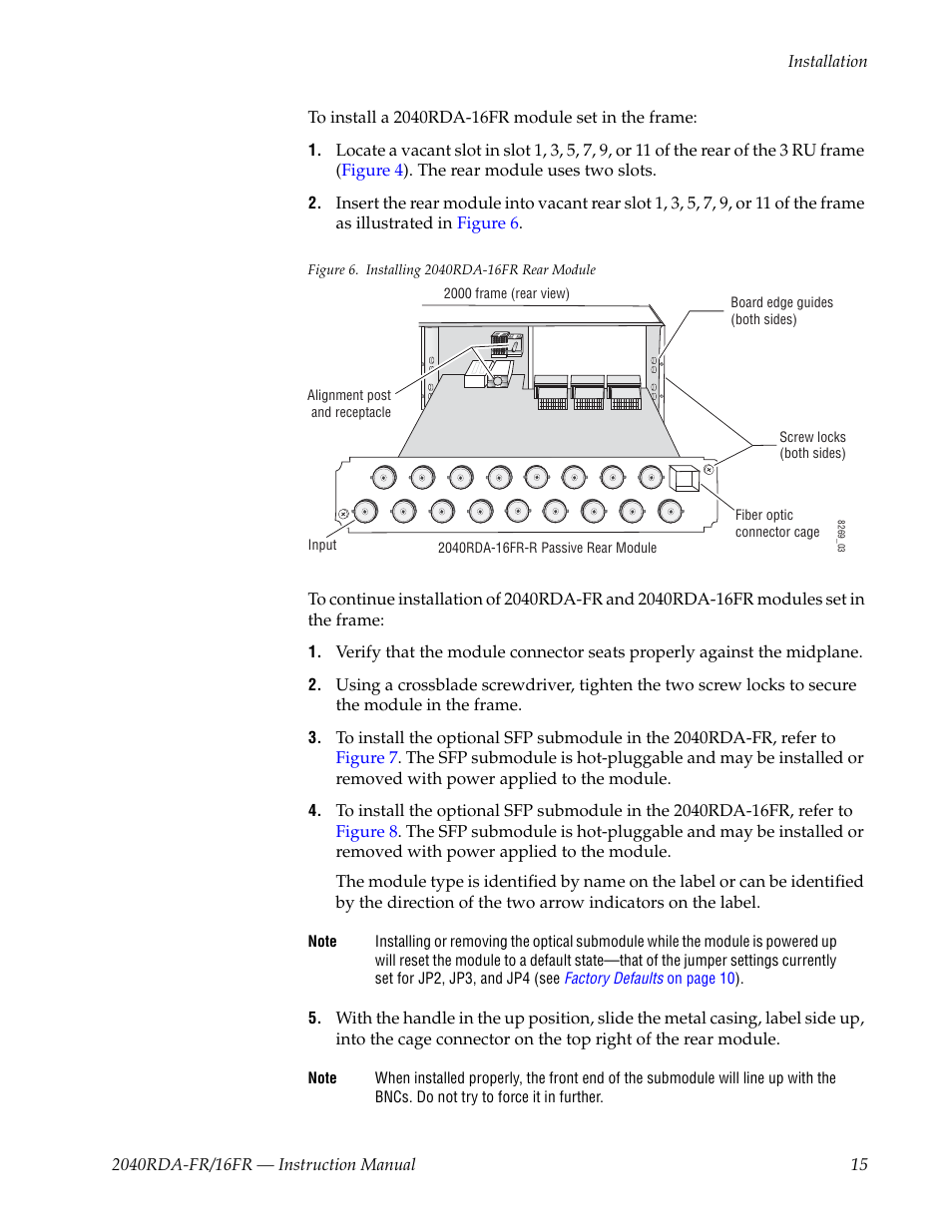 Grass Valley 2040RDA-16FR User Manual | Page 15 / 52