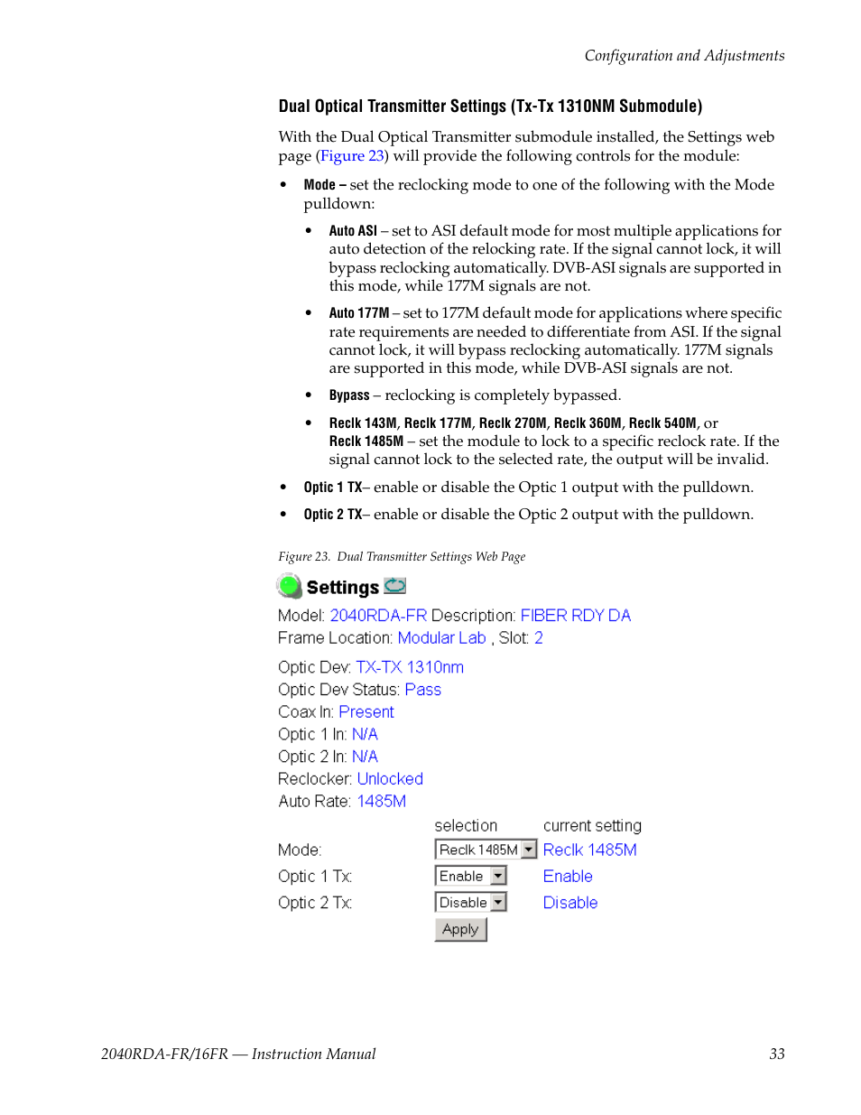 Grass Valley 2040RDA-16FR User Manual | Page 33 / 52