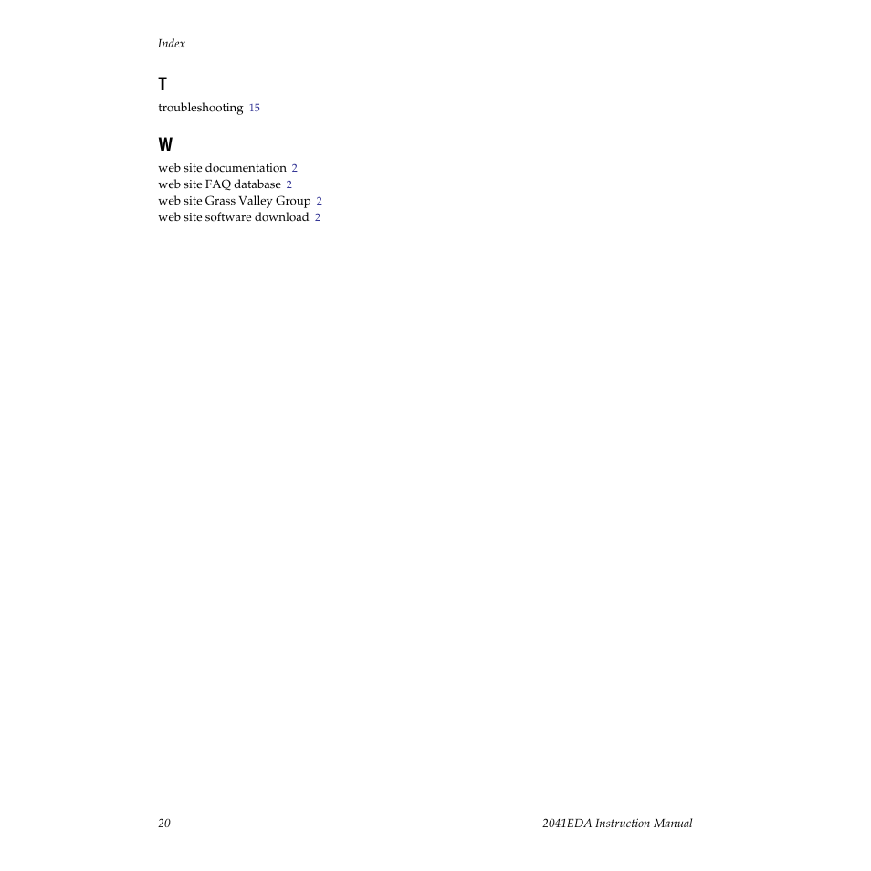 Grass Valley 2041EDA User Manual | Page 20 / 20
