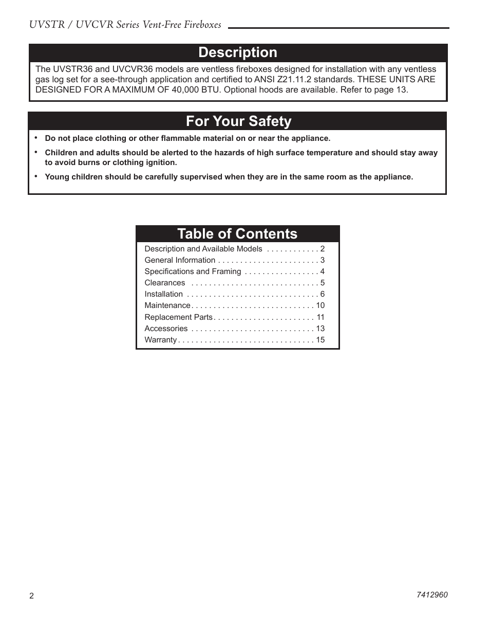 CFM UVSTR36 User Manual | Page 2 / 16
