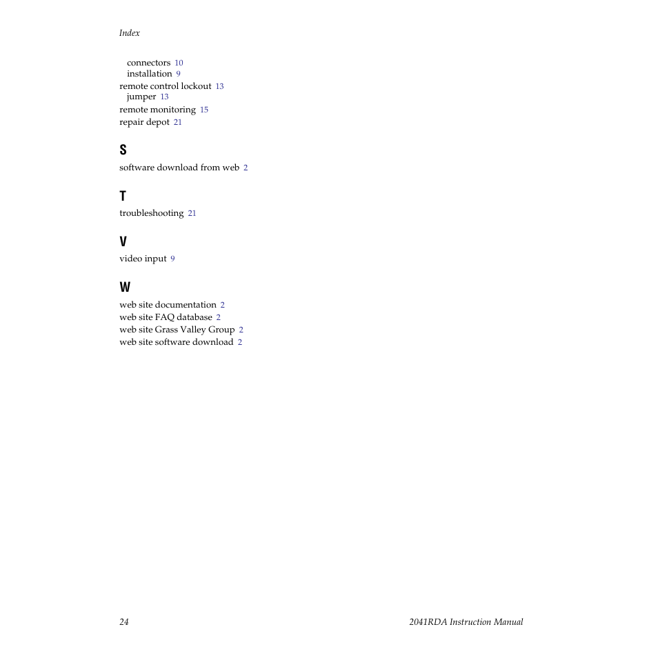 Grass Valley 2041RDA User Manual | Page 24 / 24