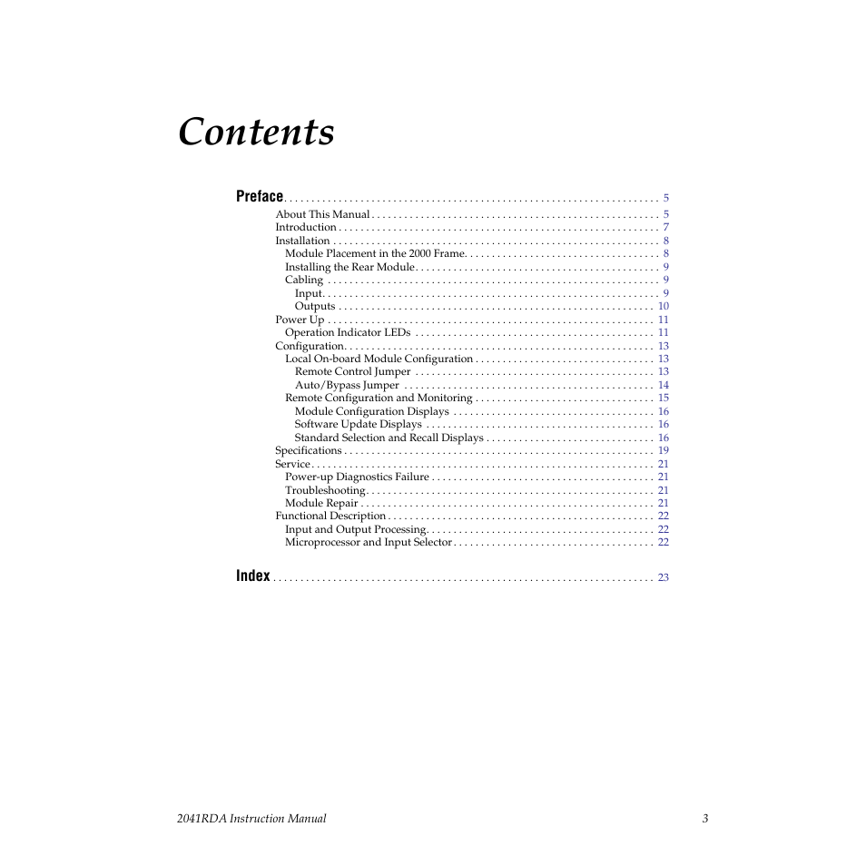 Grass Valley 2041RDA User Manual | Page 3 / 24