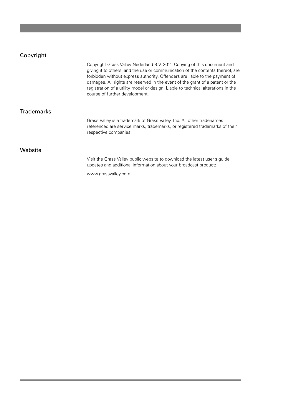Grass Valley LDK 4410 User Manual | Page 2 / 82