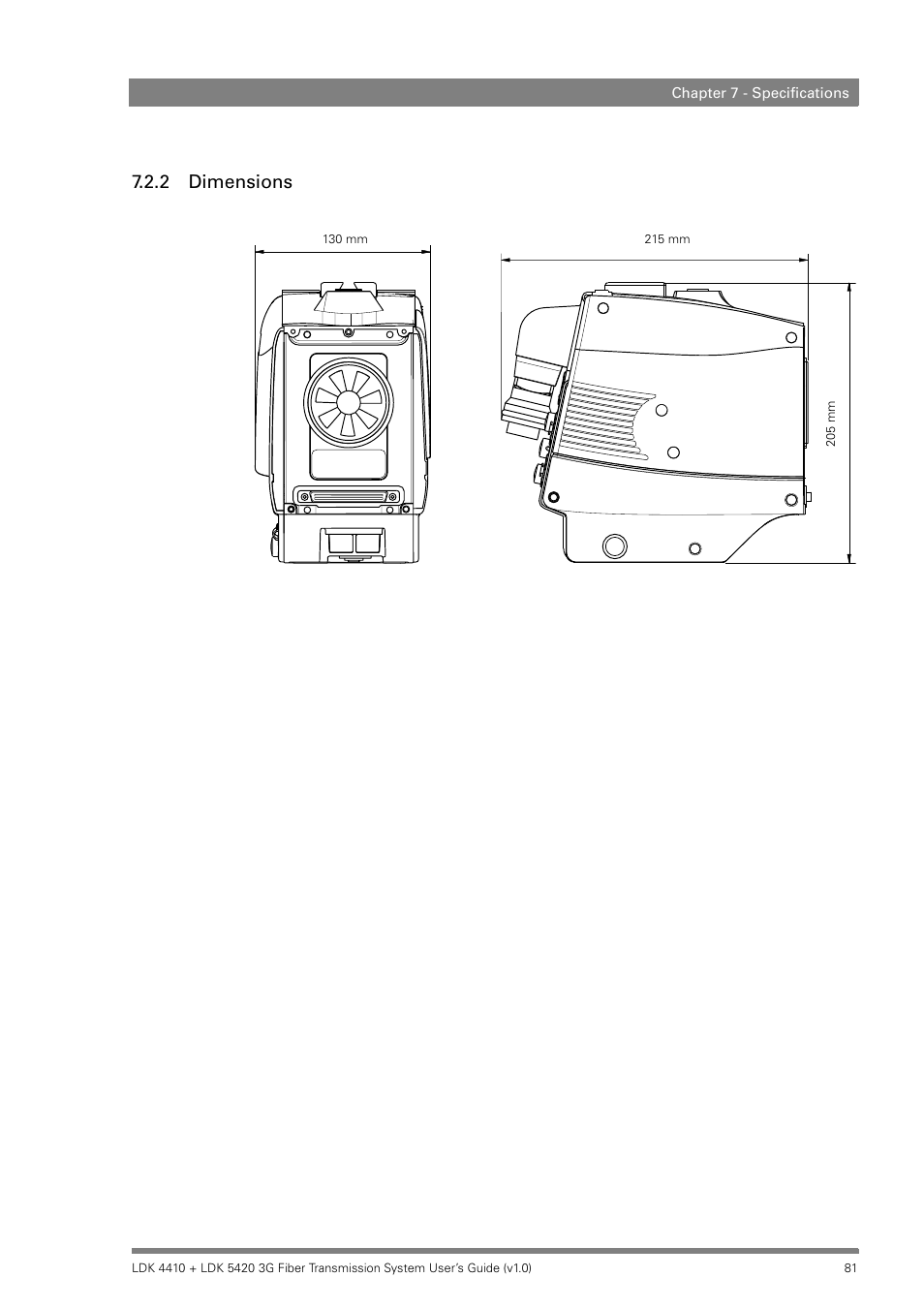 2 dimensions, Dimensions | Grass Valley LDK 4410 User Manual | Page 81 / 82