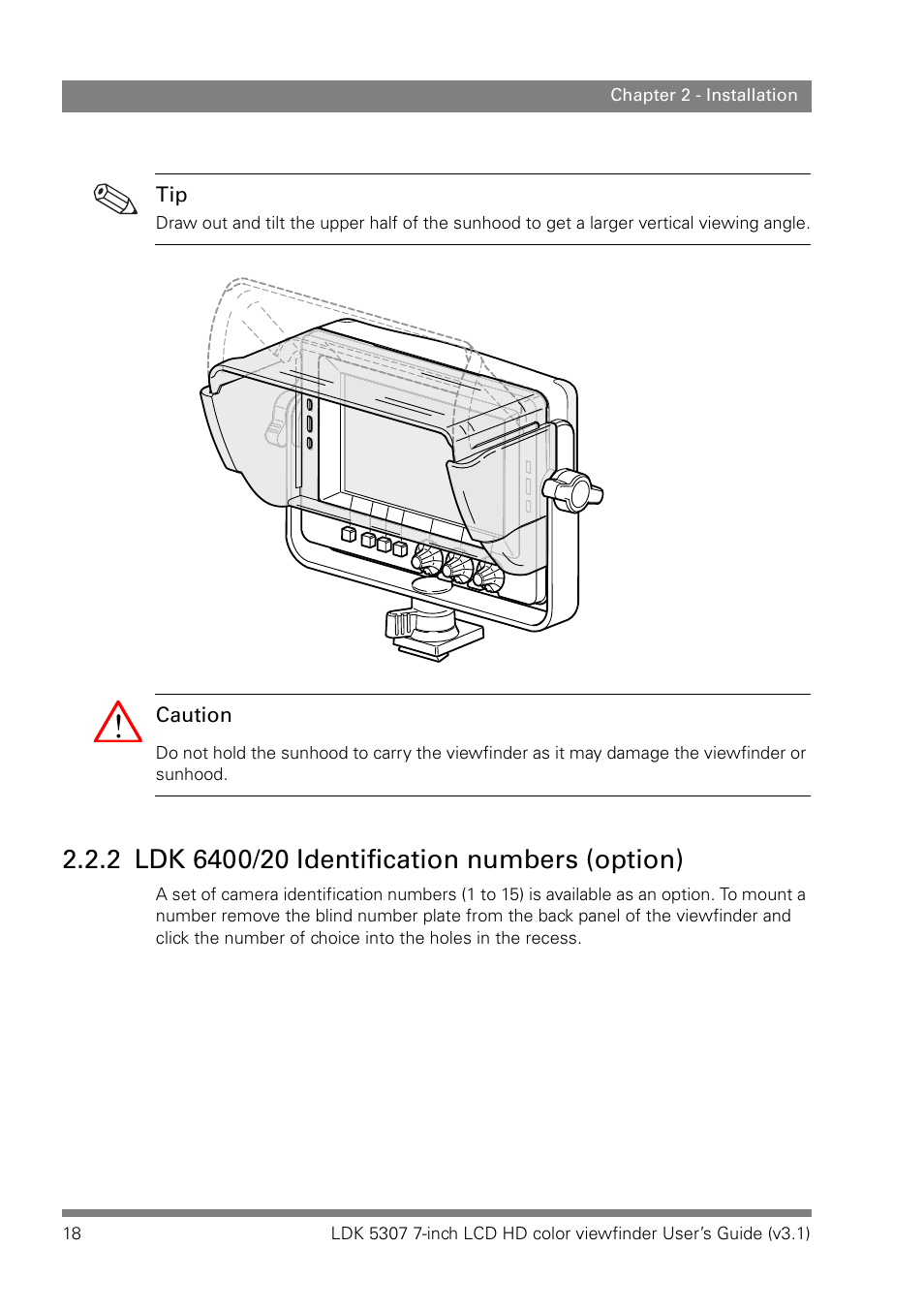 2 ldk 6400/20 identification numbers (option), Ldk 6400/20 identification numbers (option) | Grass Valley LDK 5307 User Manual | Page 18 / 40