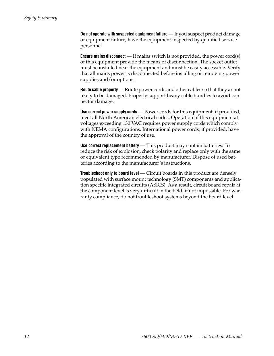 Grass Valley 7600REF User Manual | Page 12 / 84