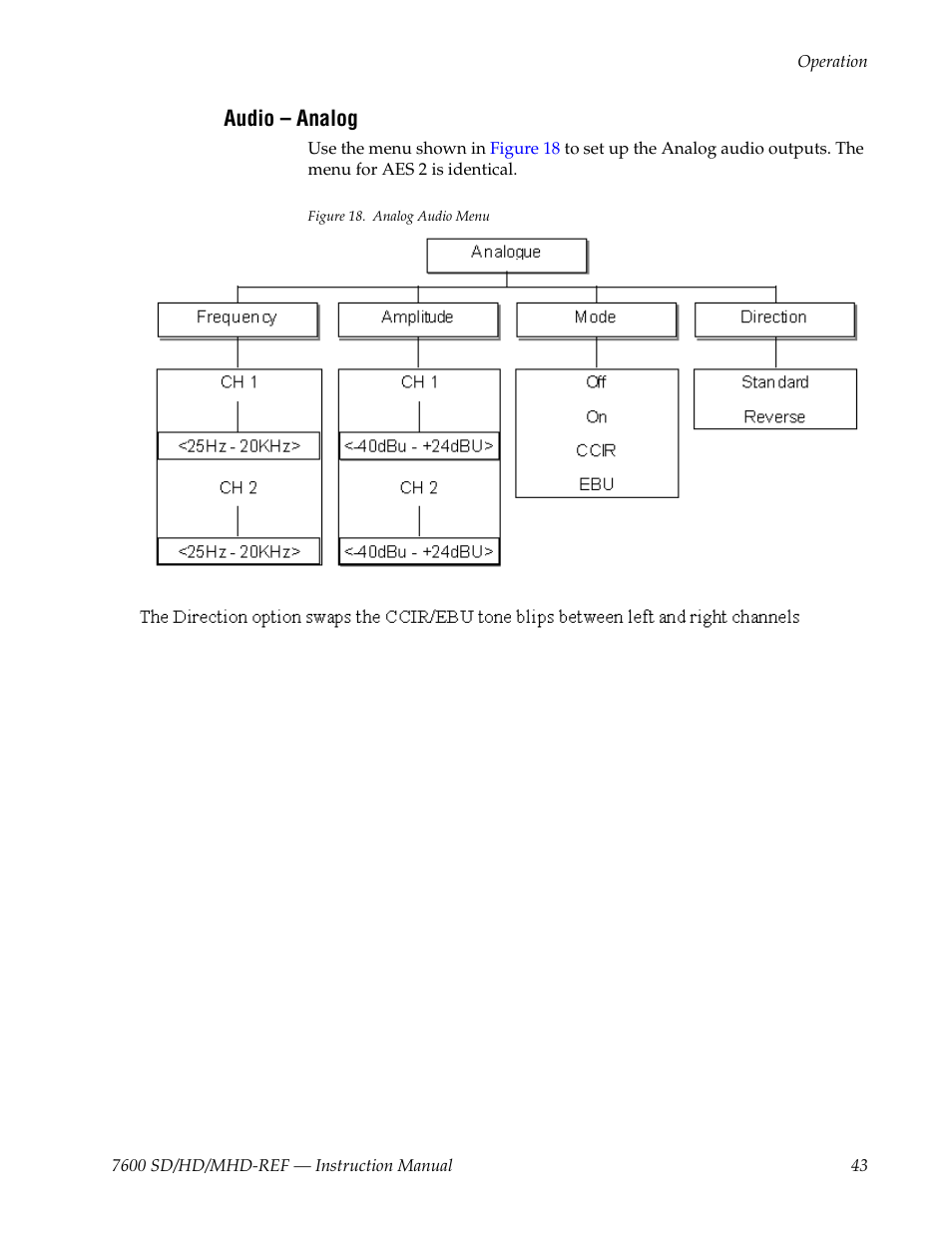 Audio - analog, Audio – analog | Grass Valley 7600REF User Manual | Page 43 / 84