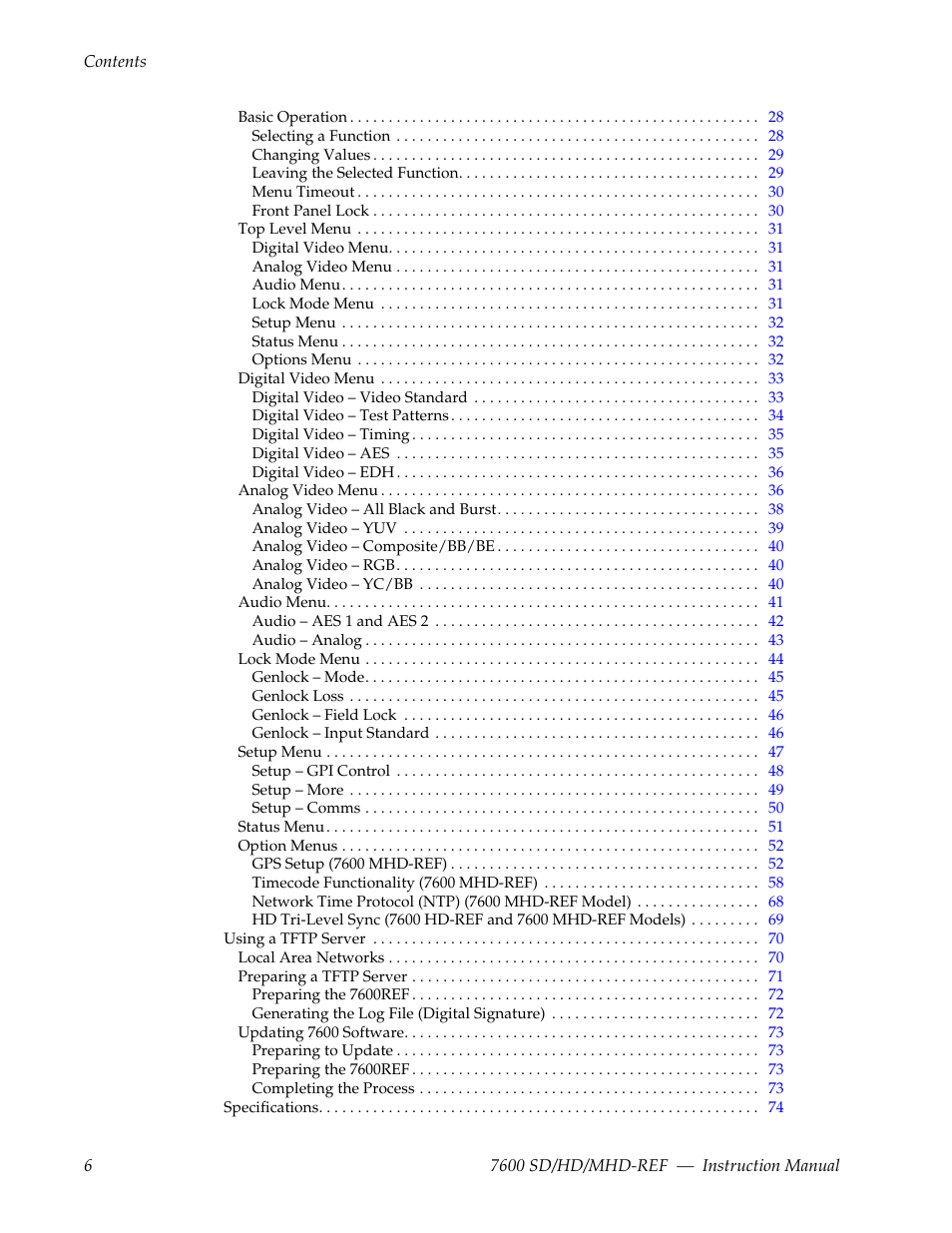 Grass Valley 7600REF User Manual | Page 6 / 84