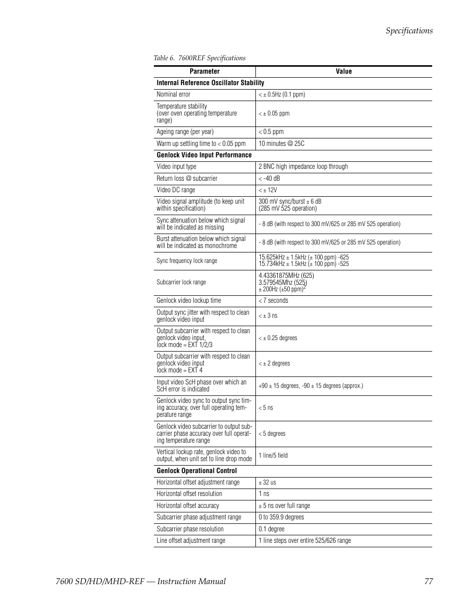 Grass Valley 7600REF User Manual | Page 77 / 84