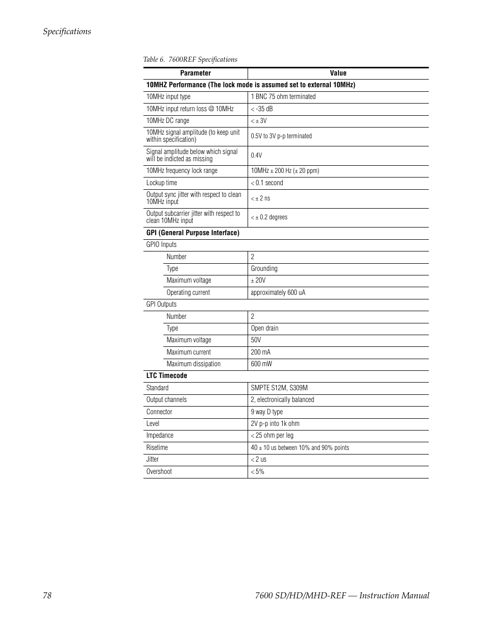 Grass Valley 7600REF User Manual | Page 78 / 84