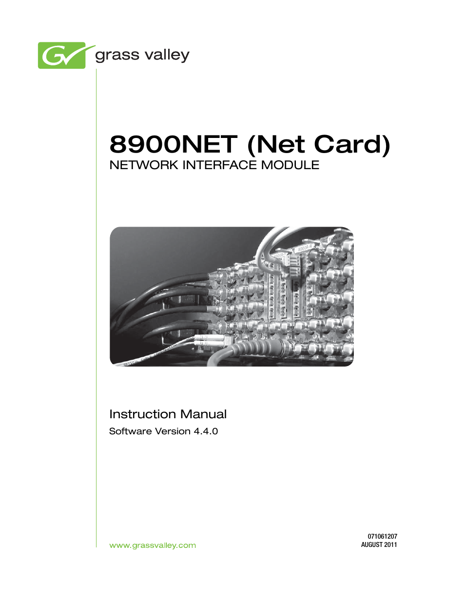 Grass Valley 8900NET v.4.4.0 User Manual | 108 pages