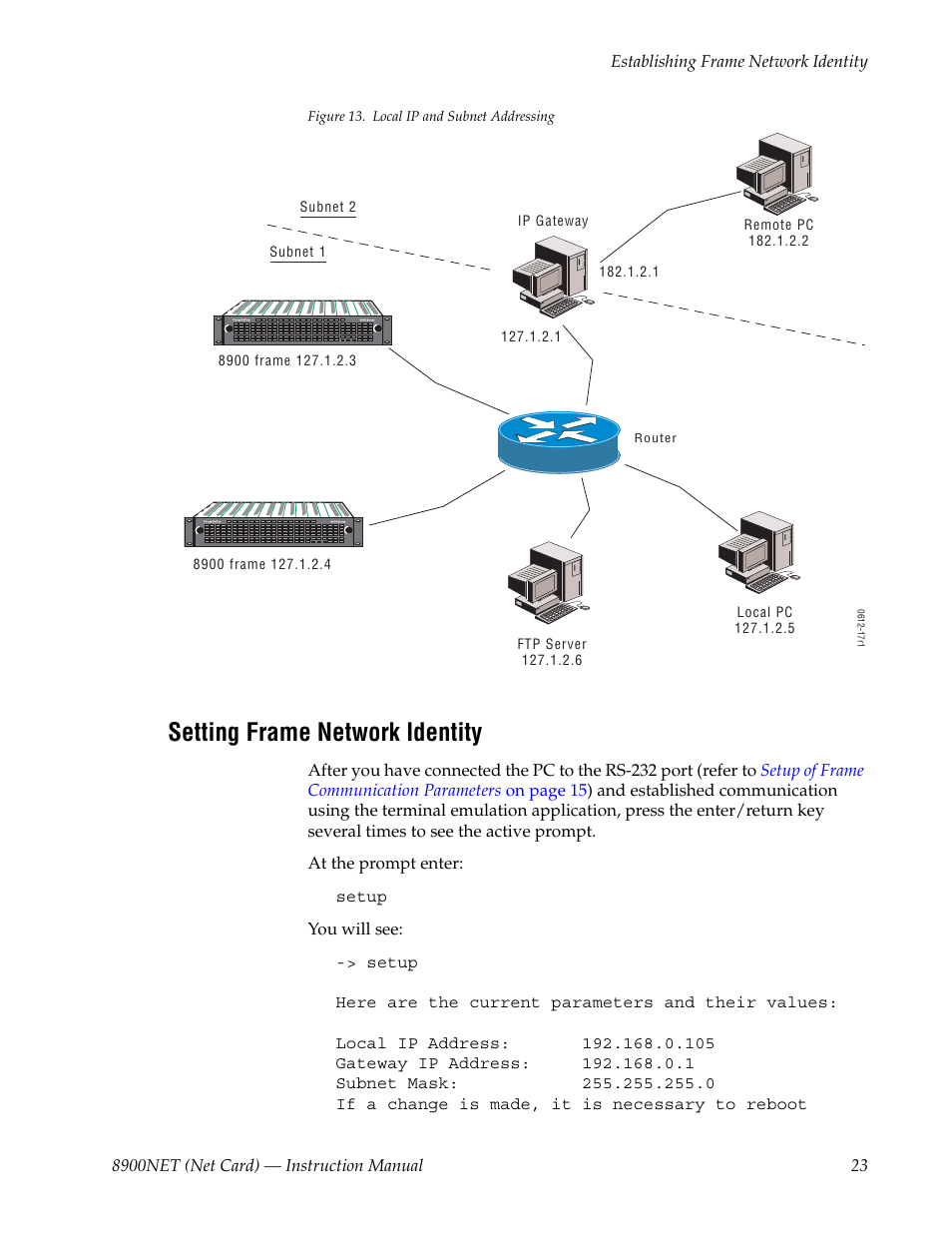 Setting frame network identity | Grass Valley 8900NET v.4.4.0 User Manual | Page 23 / 108