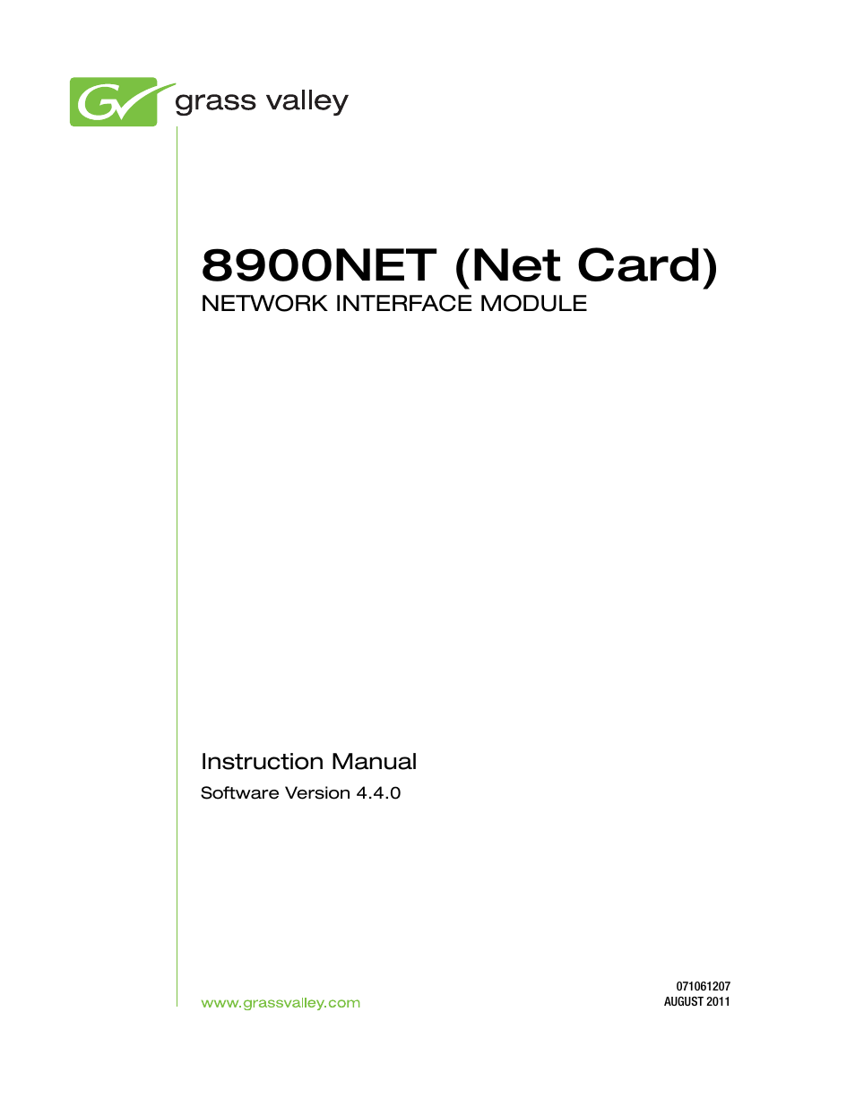 8900net (net card) | Grass Valley 8900NET v.4.4.0 User Manual | Page 3 / 108