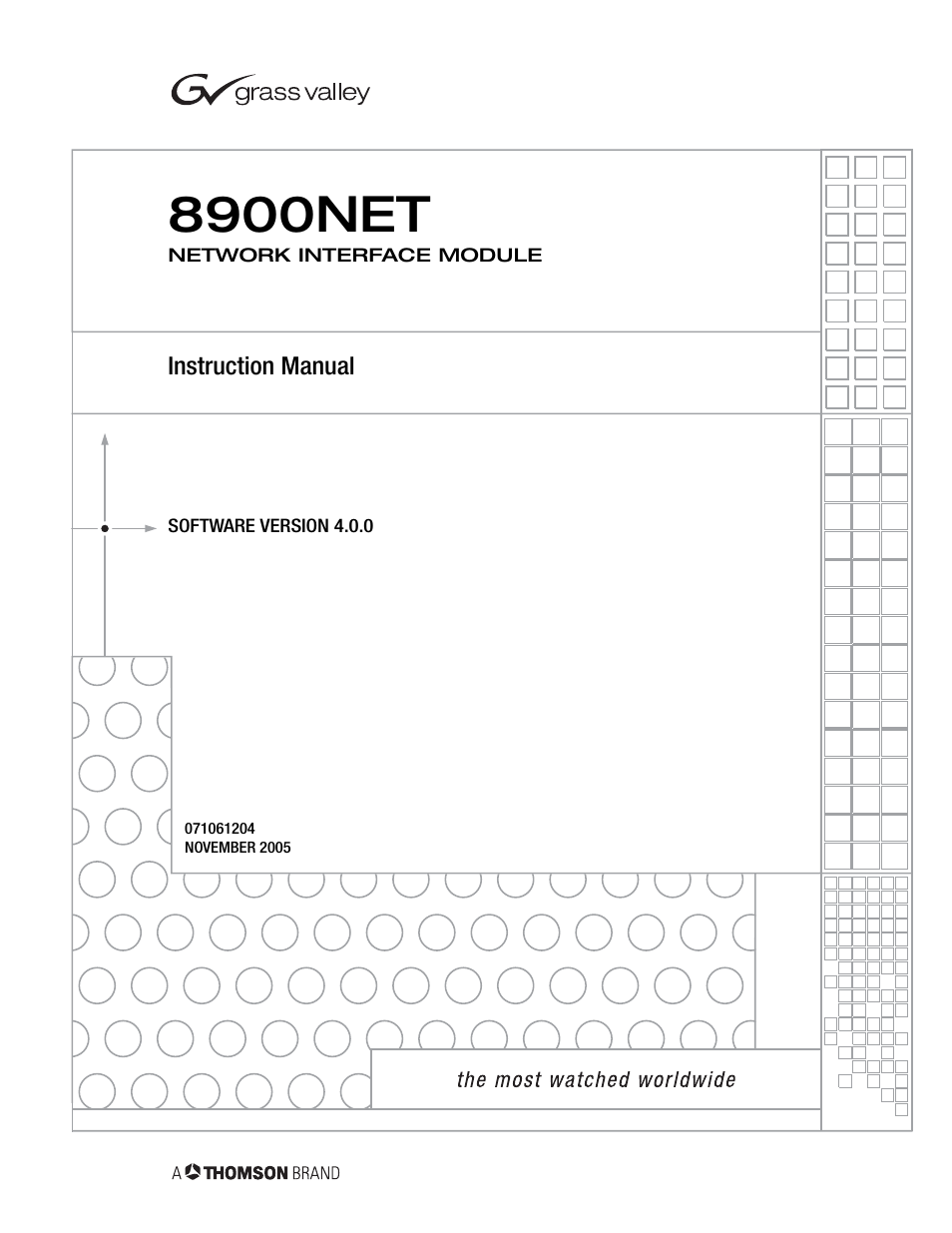 Grass Valley 8900NET v.4.0.0 User Manual | 94 pages