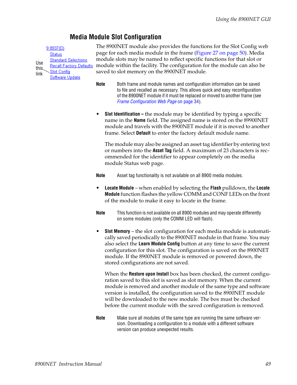 Media module slot configuration | Grass Valley 8900NET v.4.0.0 User Manual | Page 49 / 94