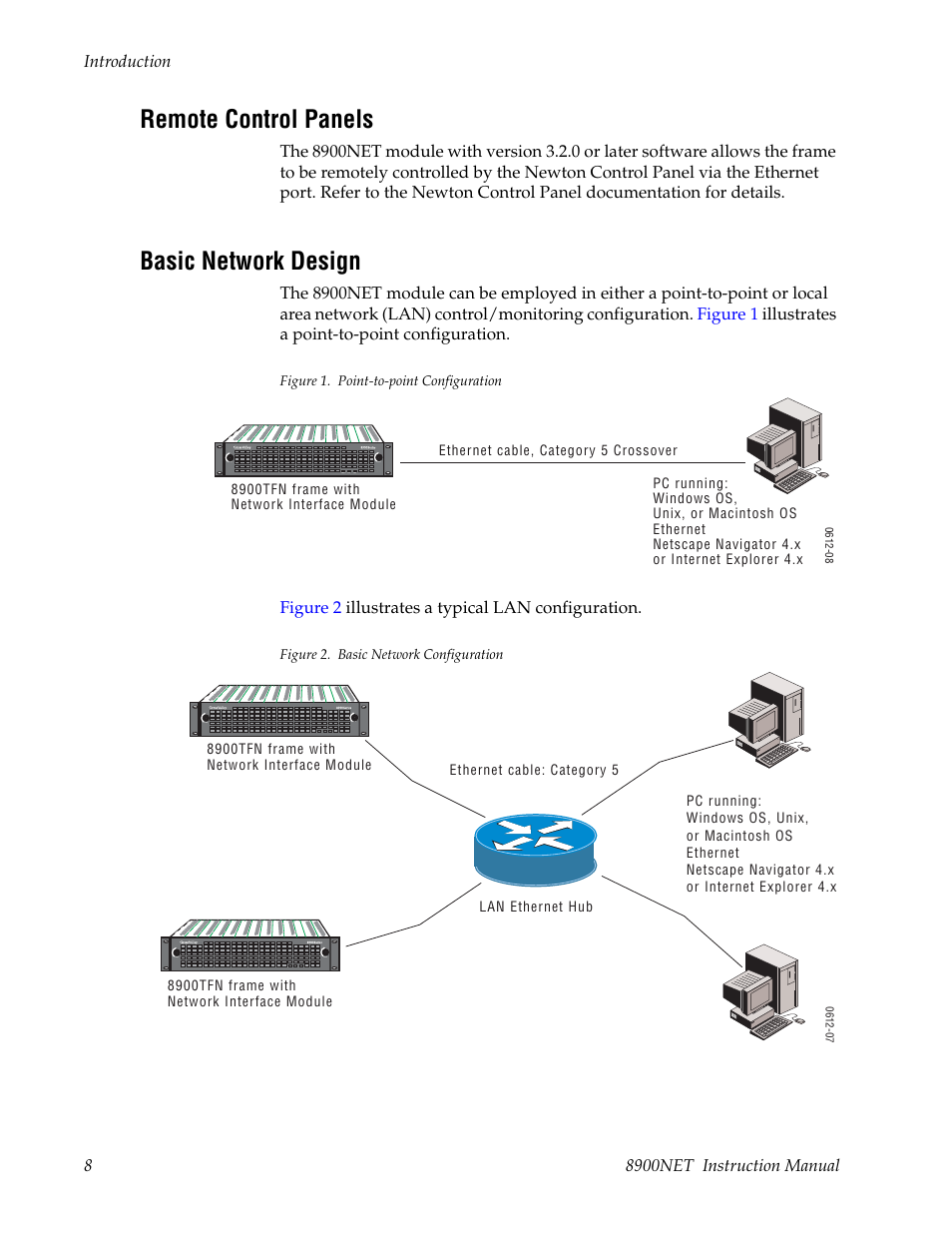 Remote control panels, Basic network design | Grass Valley 8900NET v.4.0.0 User Manual | Page 8 / 94
