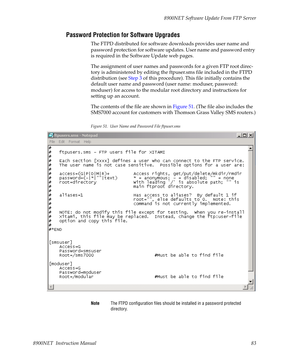 Password protection for software upgrades | Grass Valley 8900NET v.4.0.0 User Manual | Page 83 / 94