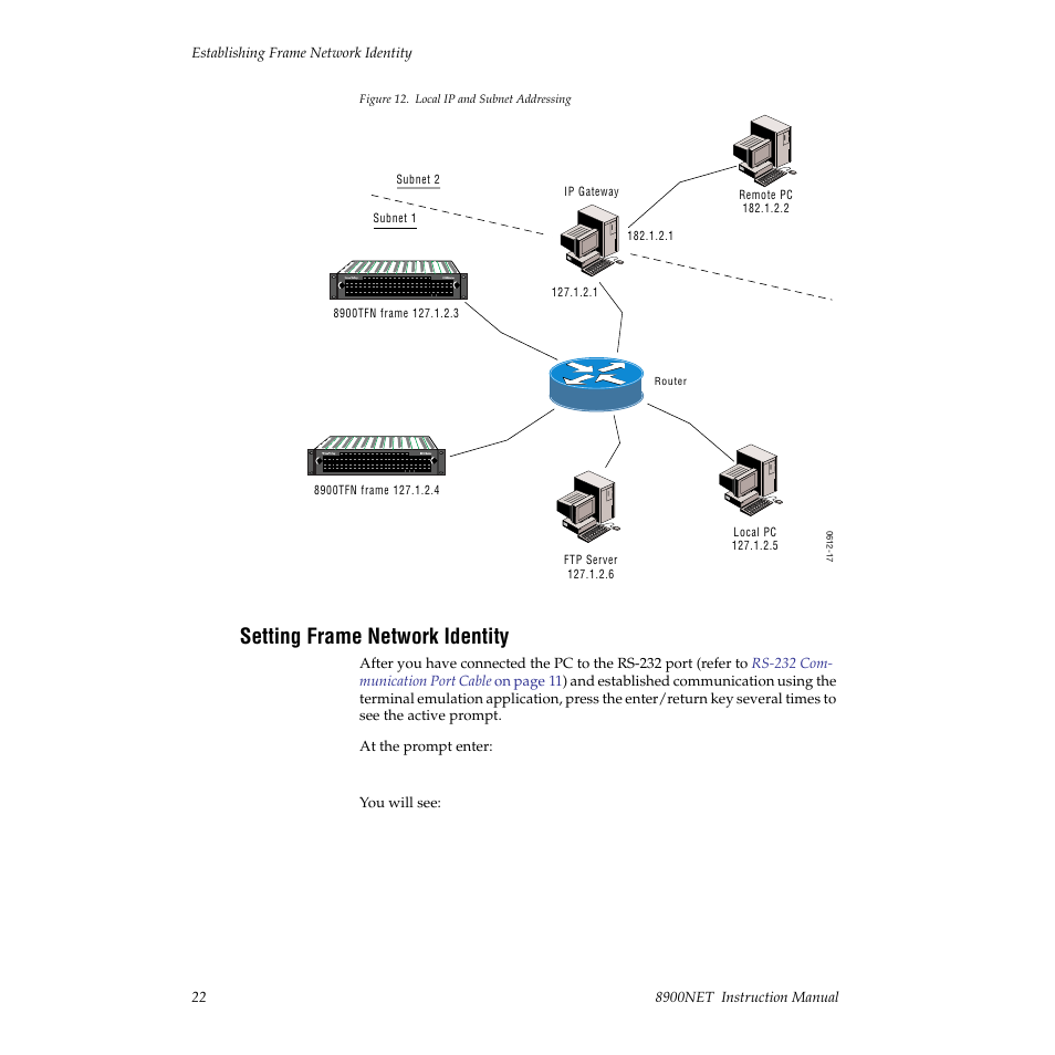 Setting frame network identity | Grass Valley 8900NET v.3.2.2 User Manual | Page 22 / 78