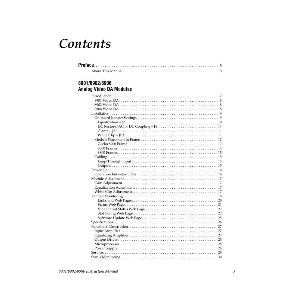 Grass Valley 8901 User Manual | Page 3 / 34