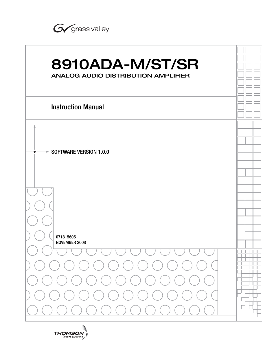 8910ada-m/st/sr | Grass Valley 8910ADA-M User Manual | Page 3 / 58