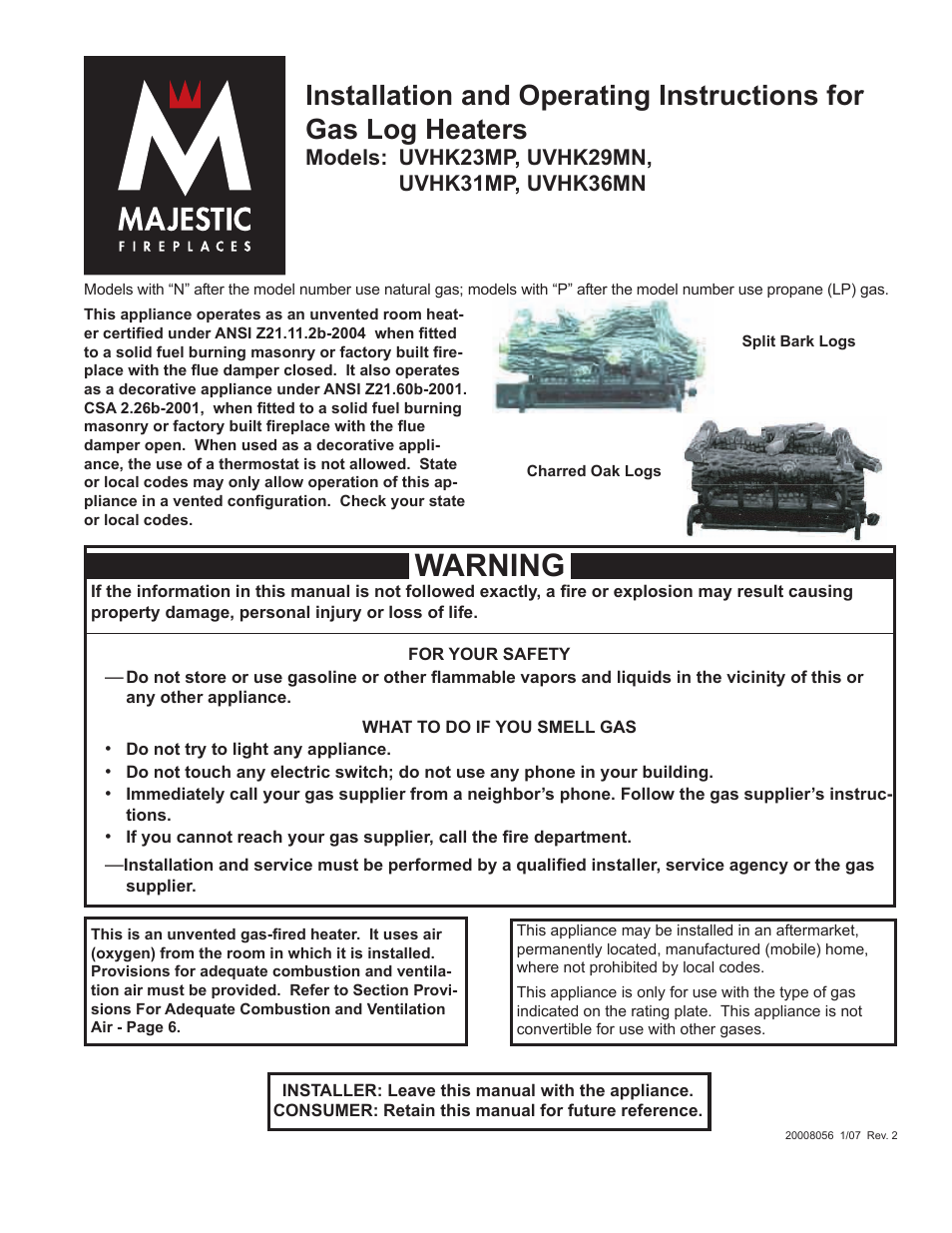 CFM UVHK31MP User Manual | 20 pages