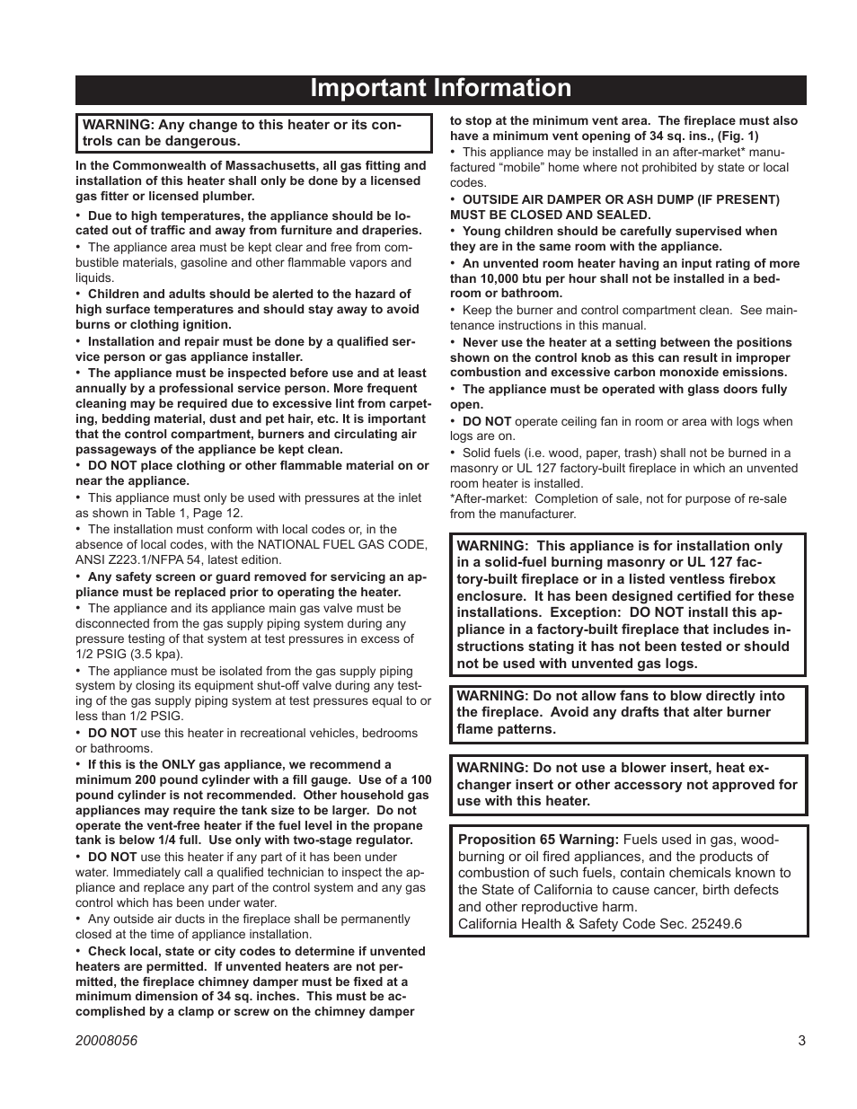 Important information | CFM UVHK31MP User Manual | Page 3 / 20