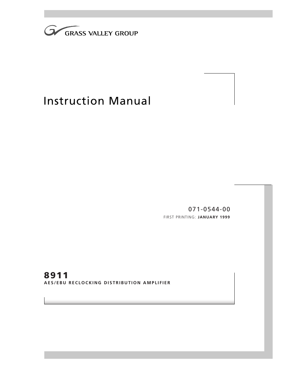 Grass Valley 8911 User Manual | 16 pages