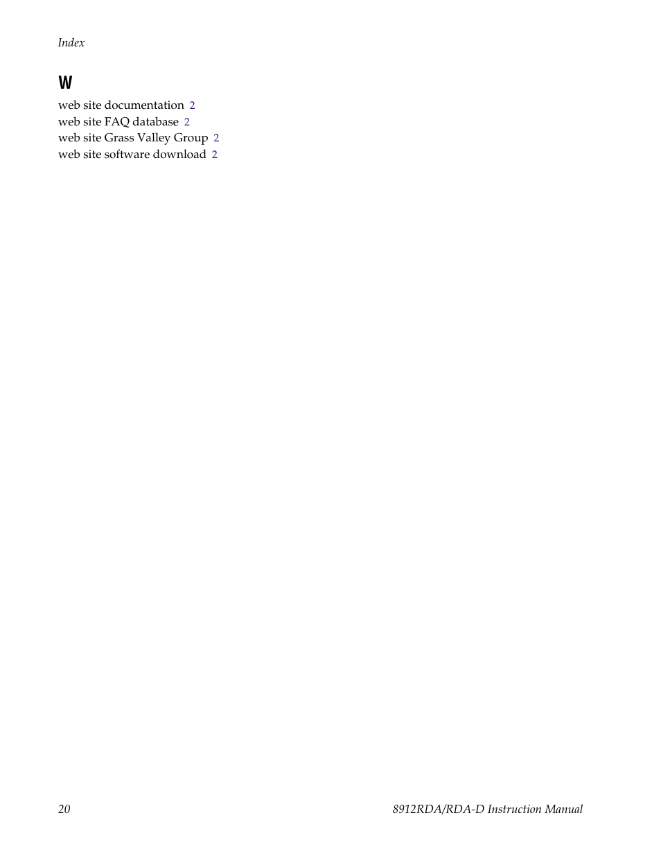 Grass Valley 8912RDA User Manual | Page 20 / 20