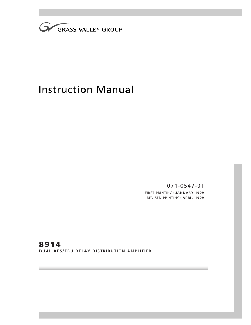 Grass Valley 8914 User Manual | 18 pages