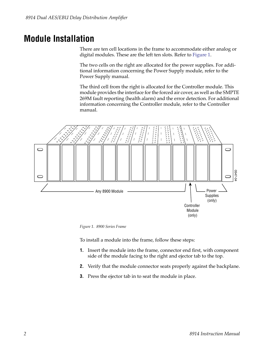 Module installation | Grass Valley 8914 User Manual | Page 8 / 18