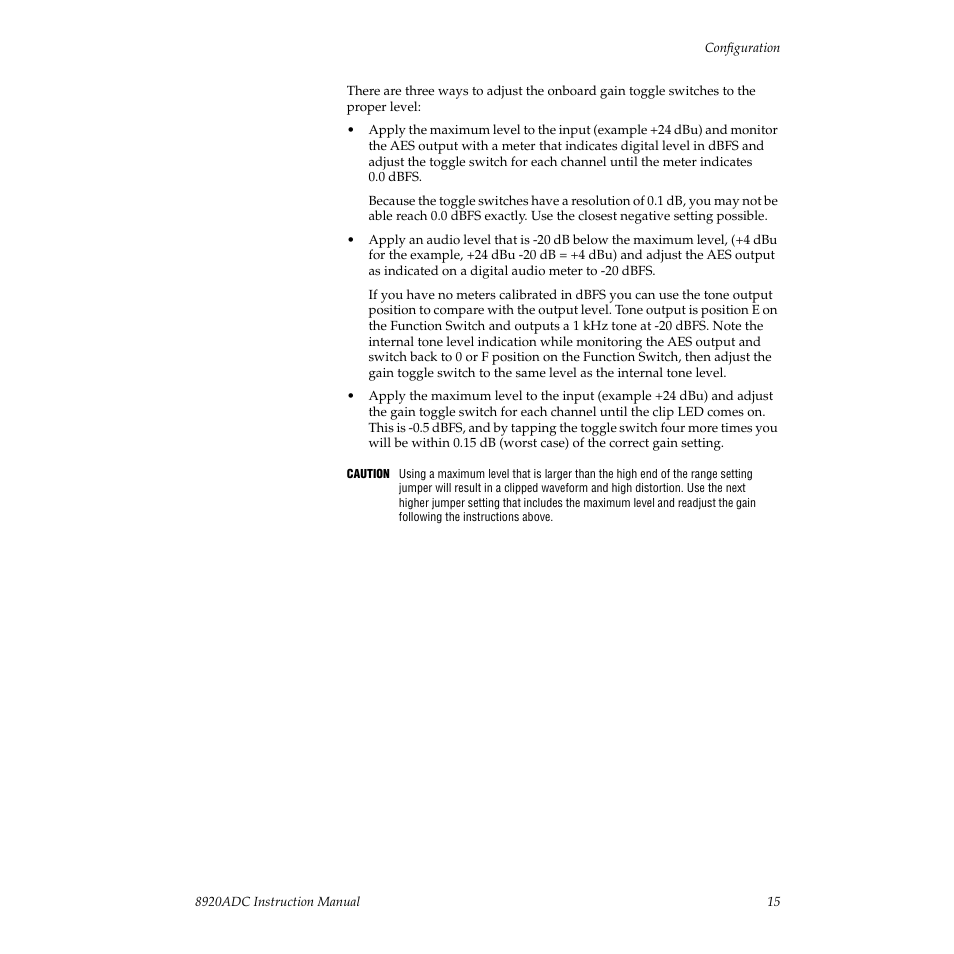Grass Valley 8920ADC v.2.0.1A User Manual | Page 15 / 40