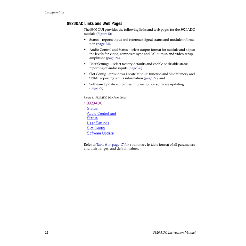 Grass Valley 8920ADC v.2.0.1A User Manual | Page 22 / 40