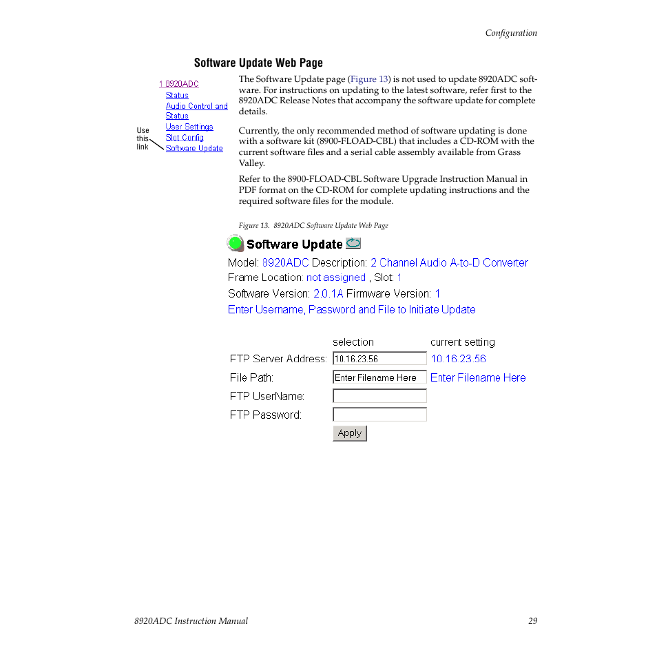 Grass Valley 8920ADC v.2.0.1A User Manual | Page 29 / 40