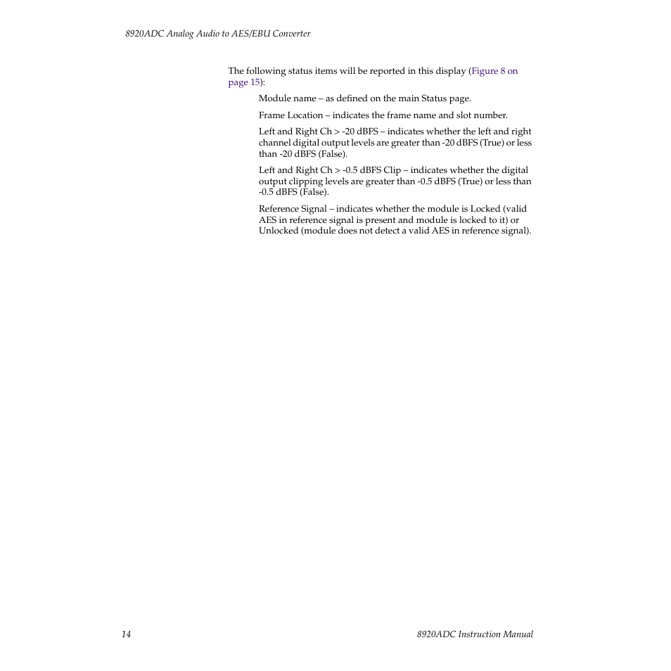 Grass Valley 8920ADC v.2.0 User Manual | Page 20 / 28