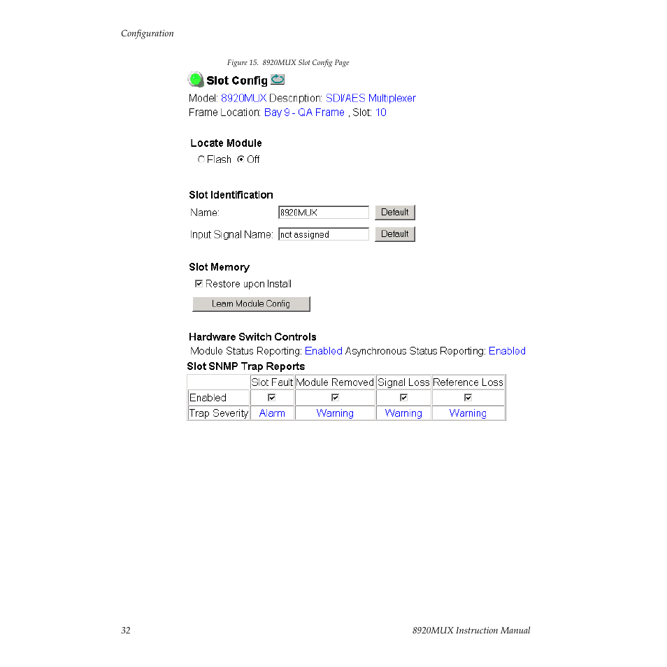 Grass Valley 8920MUX User Manual | Page 32 / 50