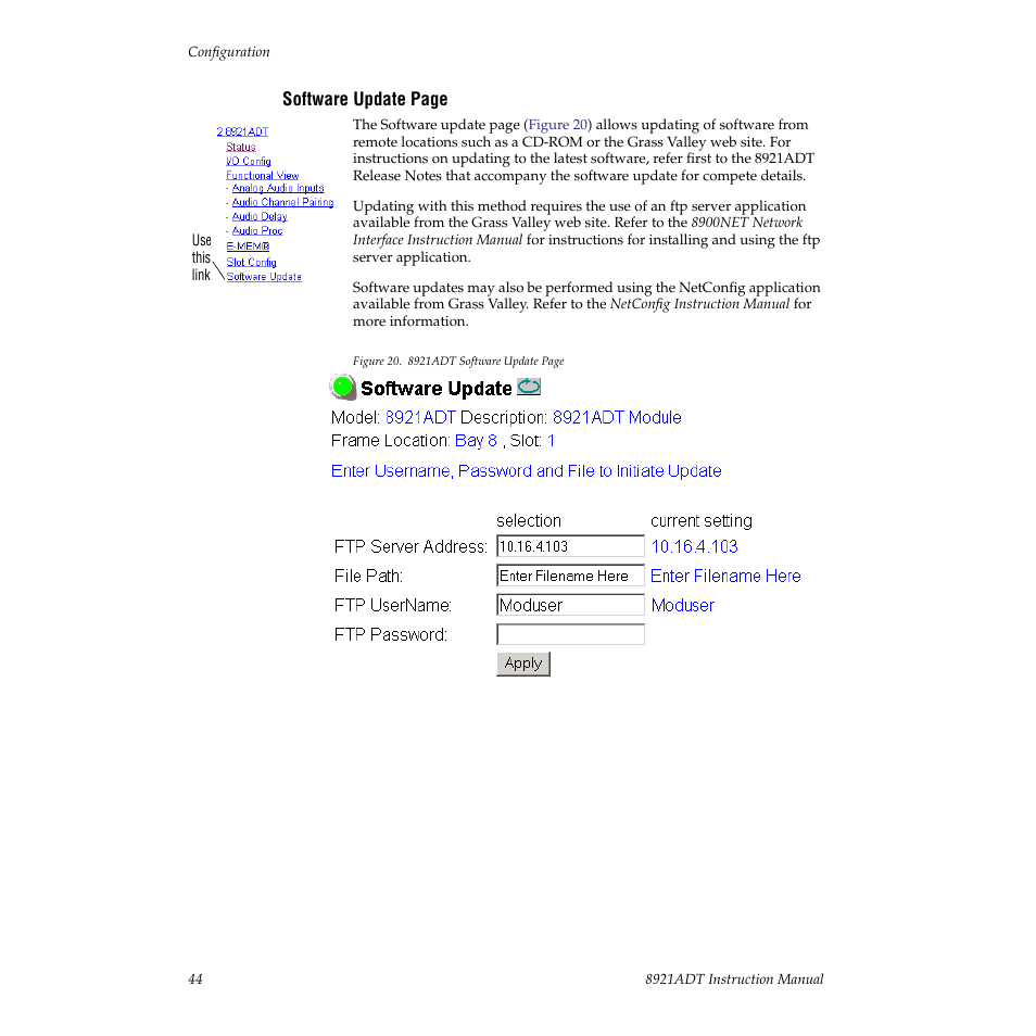 Web site | Grass Valley 8921ADT User Manual | Page 44 / 58