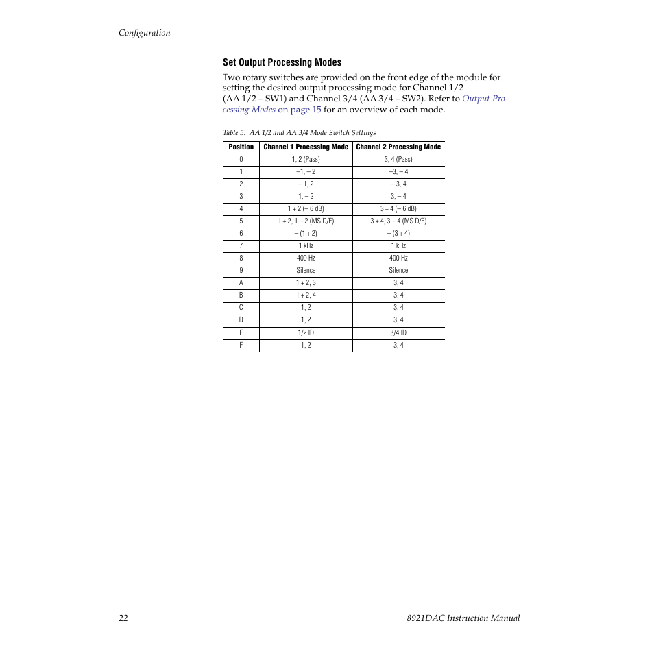 Grass Valley 8921DAC User Manual | Page 22 / 50