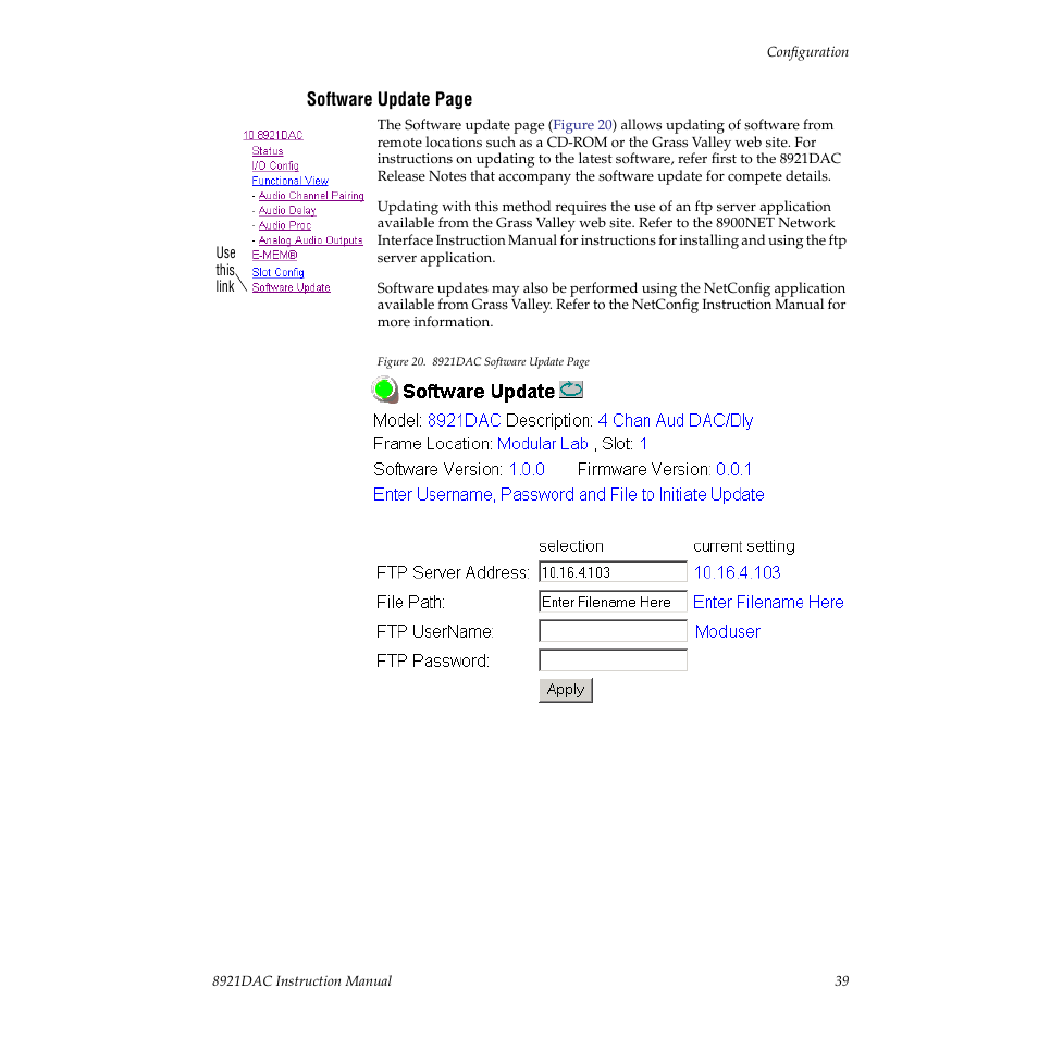 Web site | Grass Valley 8921DAC User Manual | Page 39 / 50