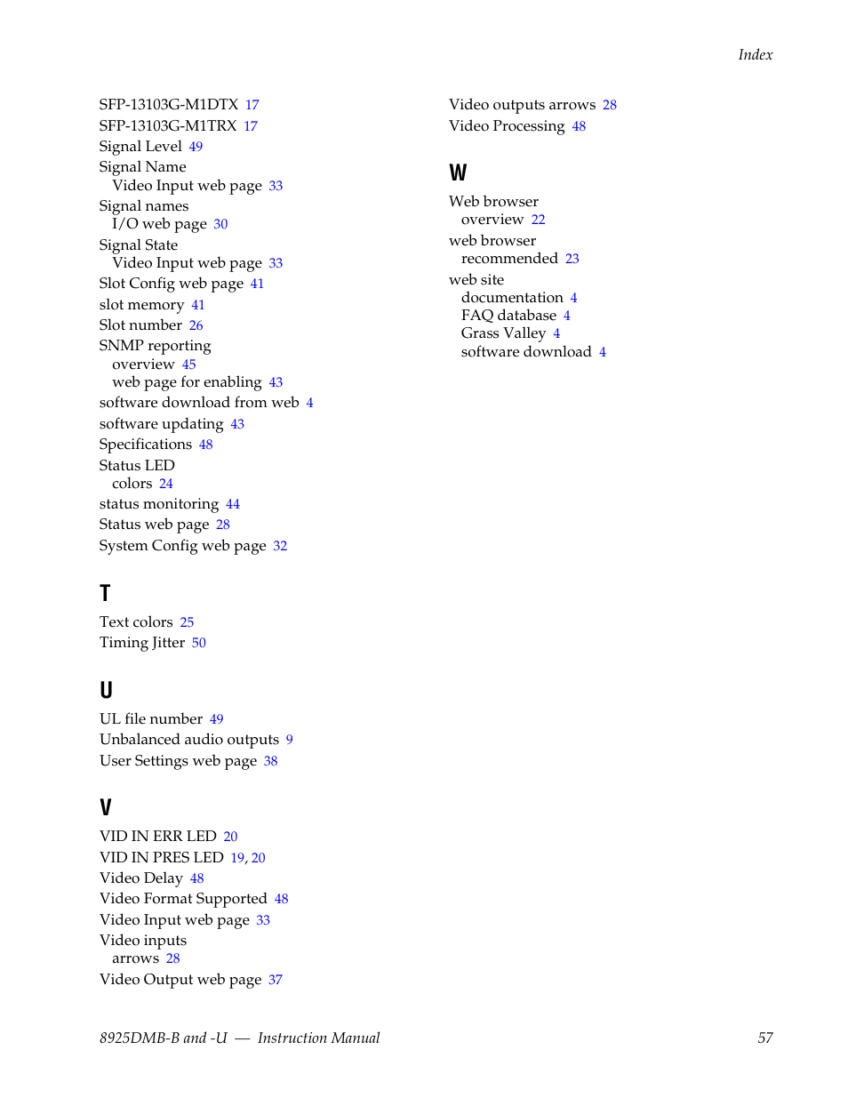 Grass Valley 8925DMB-B User Manual | Page 57 / 58