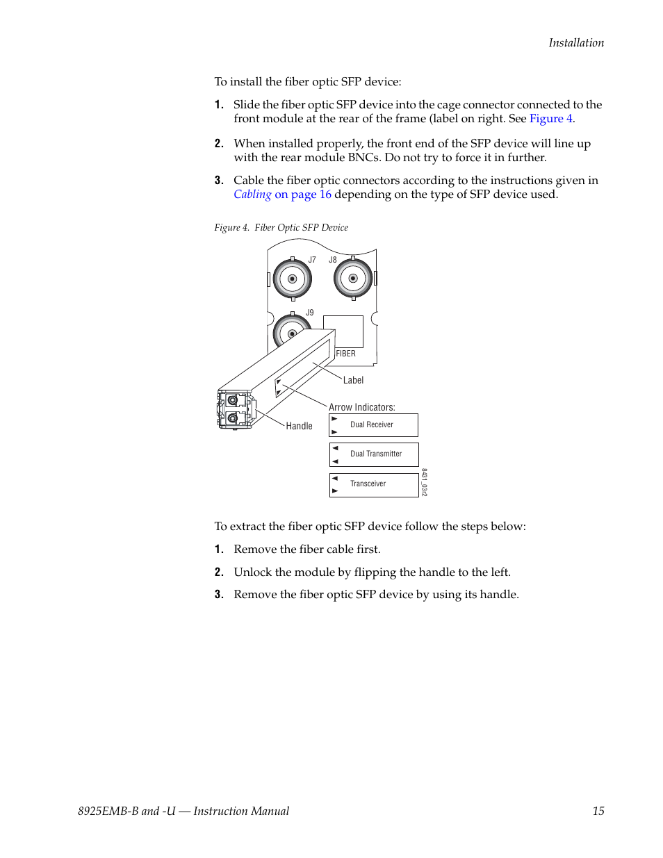 Grass Valley 8925EMB-B v.2.1.6 User Manual | Page 15 / 68