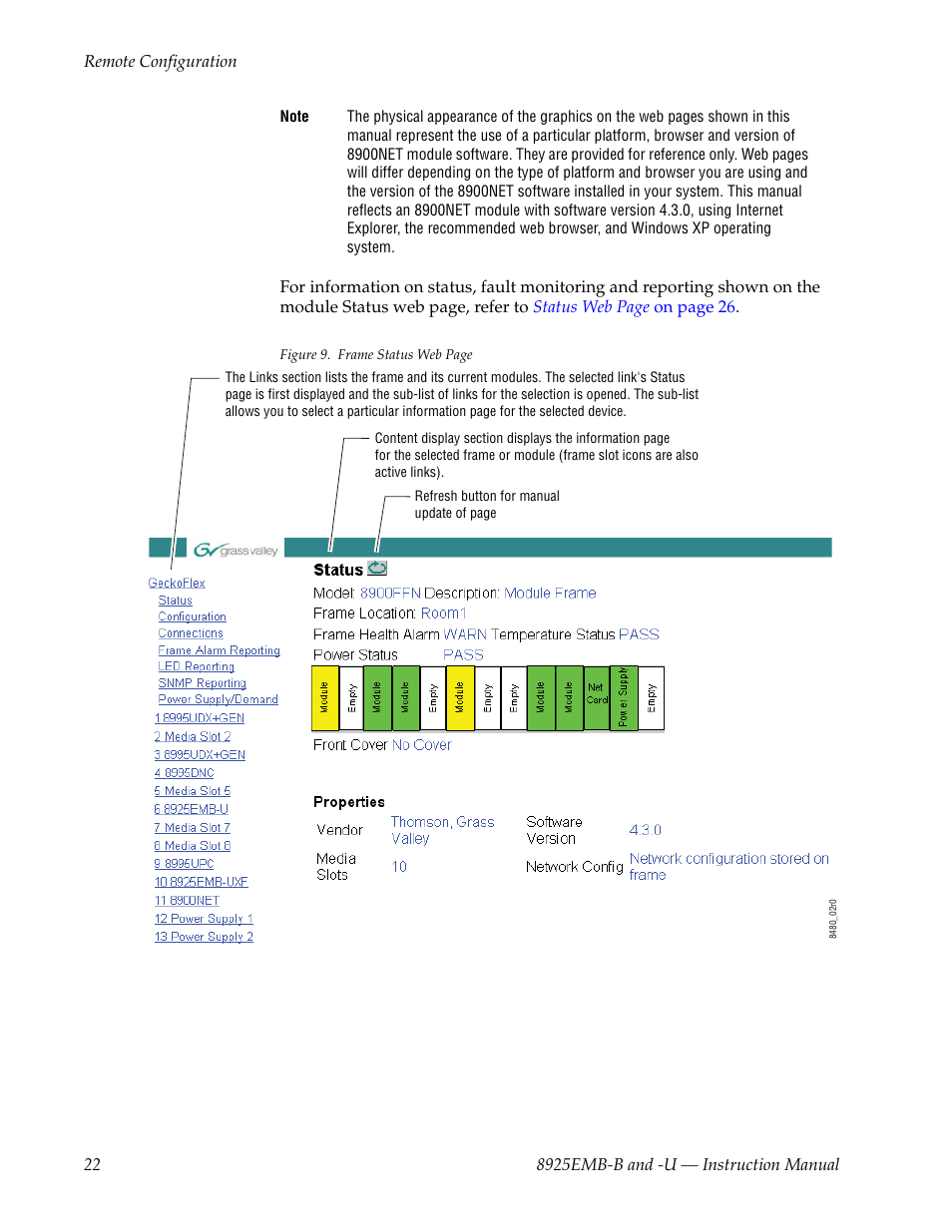 Grass Valley 8925EMB-B v.2.1.6 User Manual | Page 22 / 68