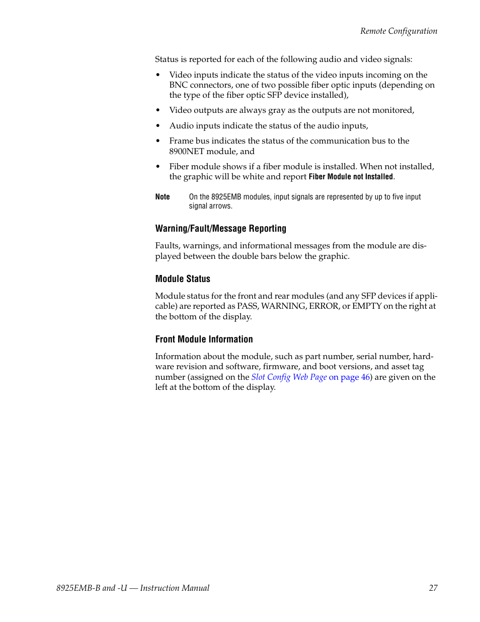 Grass Valley 8925EMB-B v.2.1.6 User Manual | Page 27 / 68