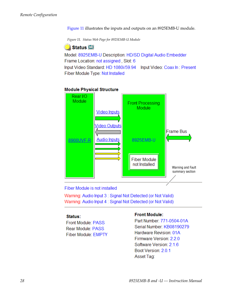 Grass Valley 8925EMB-B v.2.1.6 User Manual | Page 28 / 68