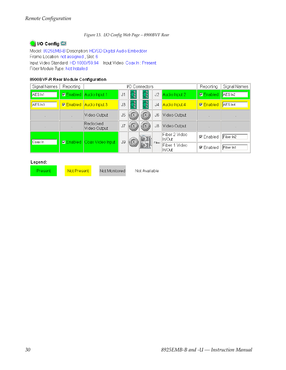 Grass Valley 8925EMB-B v.2.1.6 User Manual | Page 30 / 68