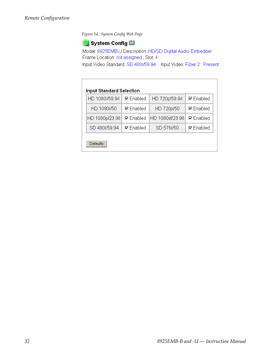 Grass Valley 8925EMB-B v.2.1.6 User Manual | Page 32 / 68