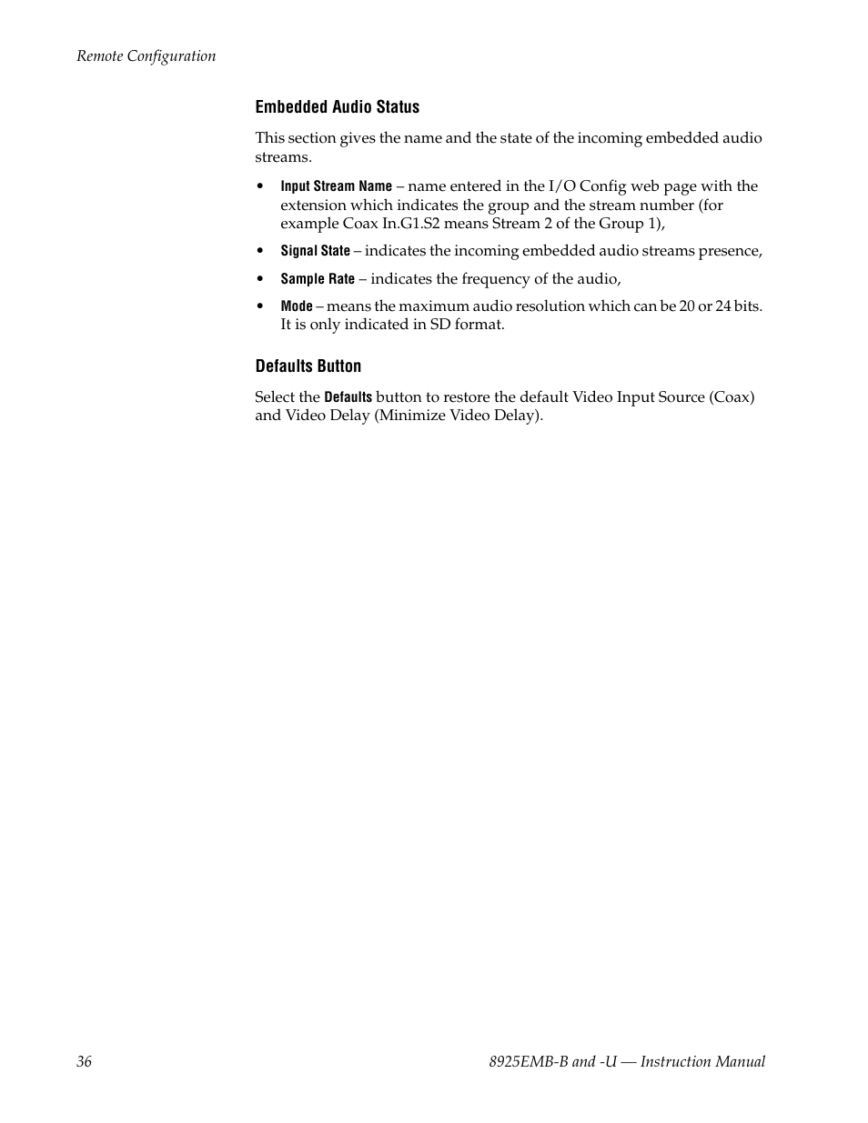 Grass Valley 8925EMB-B v.2.1.6 User Manual | Page 36 / 68